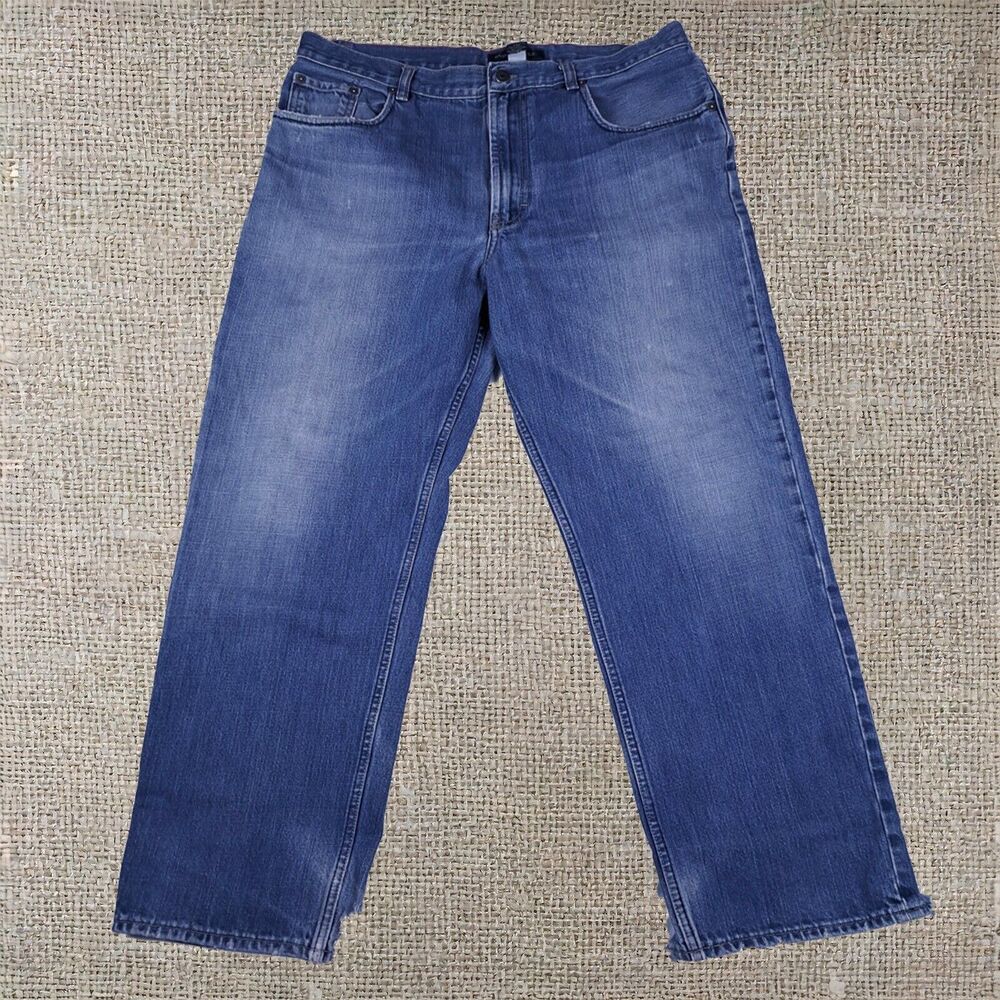Banana Republic Distressed Straight Fit Jeans 35x20in 90s Grunge Theme Retro